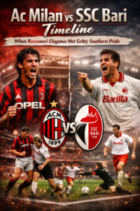 Ac milan vs ssc bari timeline